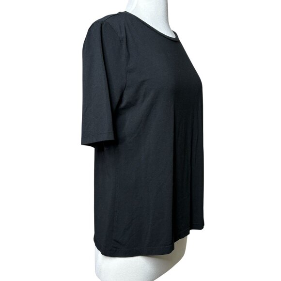 Magaschoni Solid Black Stretchy Top Size Small - Picture 2 of 6